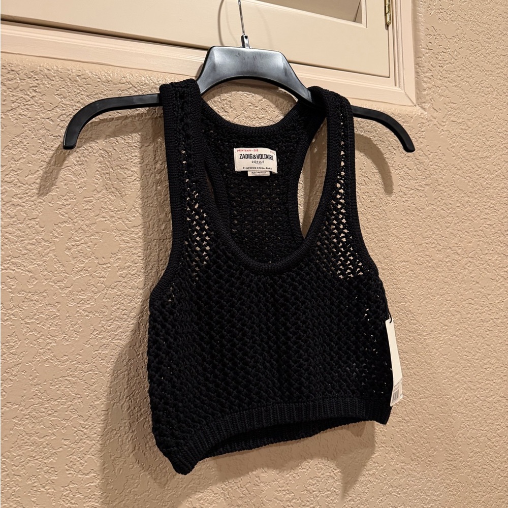 NWT ZADIG & VOLTAIRE Nabya Tank Top In Noir - Picture 4 of 9
